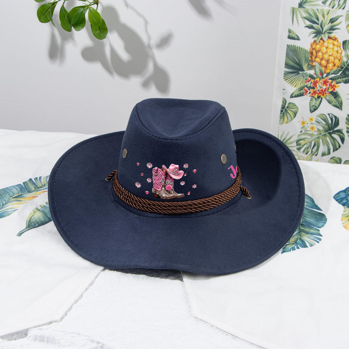 Cowgirl Stay Wild - Personalisierter Cowgirl Cowboyhut mit breiter Krempe