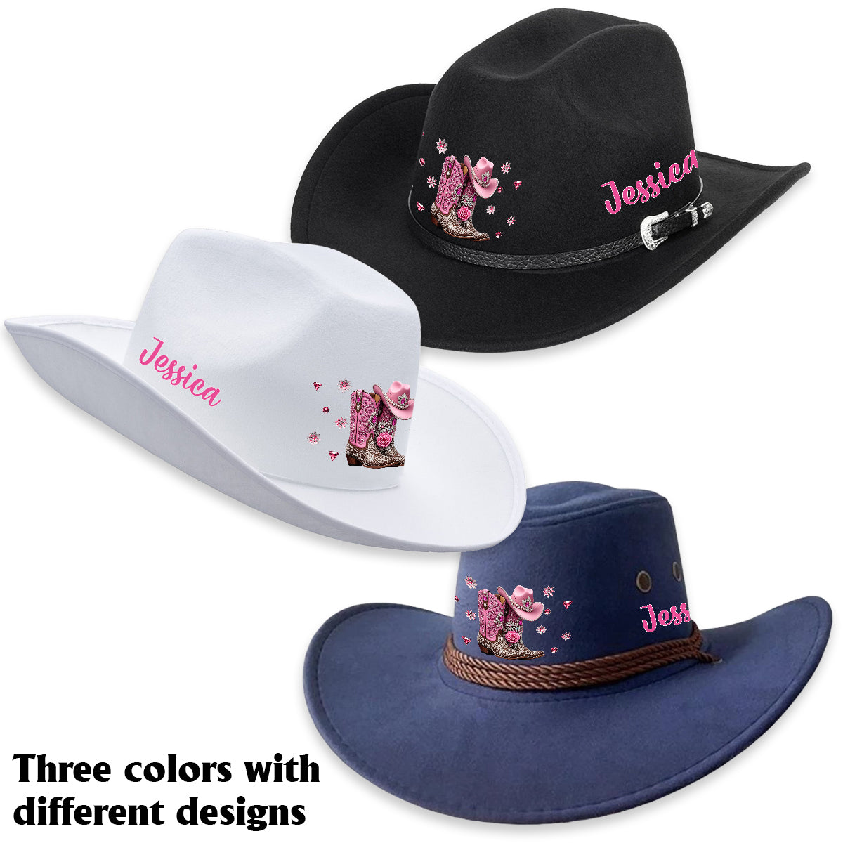 Cowgirl Stay Wild - Personalisierter Cowgirl Cowboyhut mit breiter Krempe