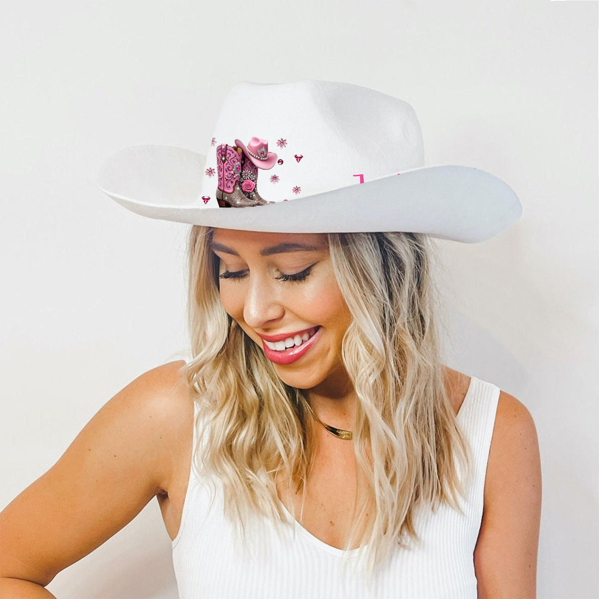 Cowgirl Stay Wild - Personalisierter Cowgirl Cowboyhut mit breiter Krempe