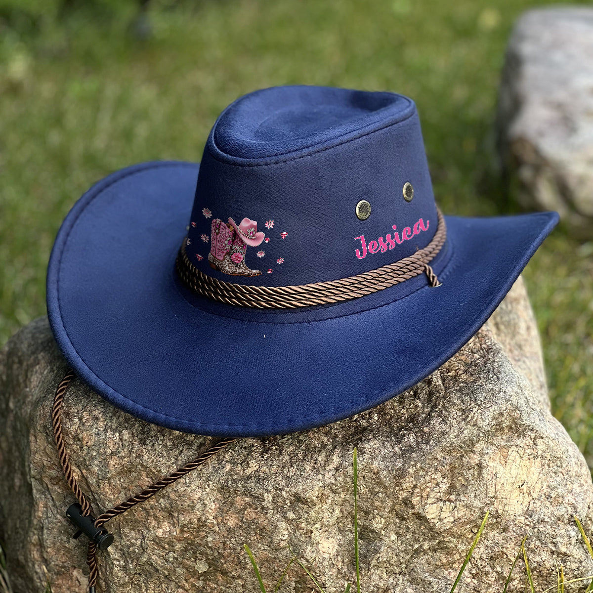 Cowgirl Stay Wild - Personalisierter Cowgirl Cowboyhut mit breiter Krempe