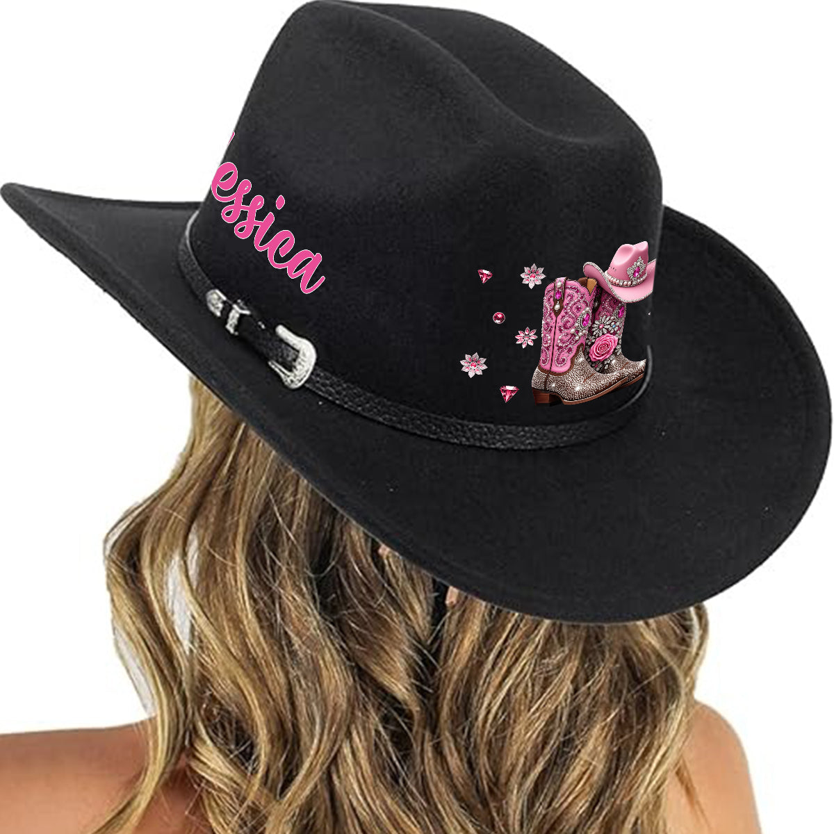Cowgirl Stay Wild - Personalisierter Cowgirl Cowboyhut mit breiter Krempe