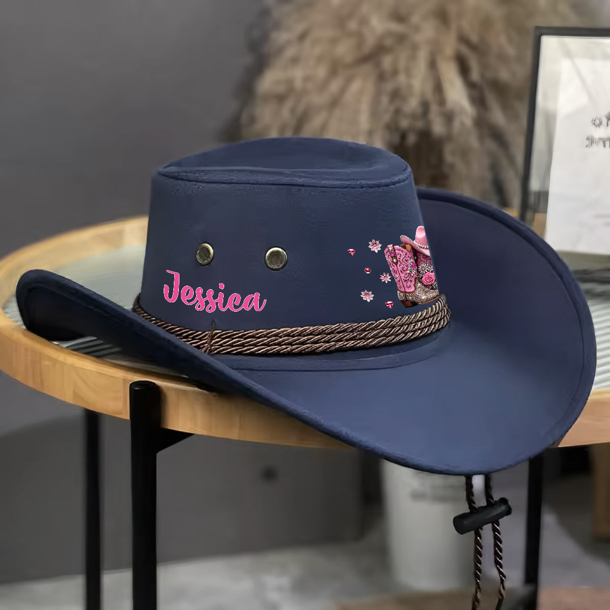 Cowgirl Stay Wild - Personalisierter Cowgirl Cowboyhut mit breiter Krempe