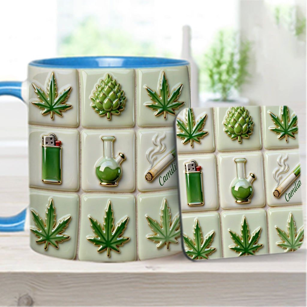 Green Magic Leaf – Personalisierter Becher mit Cannabis-Akzent