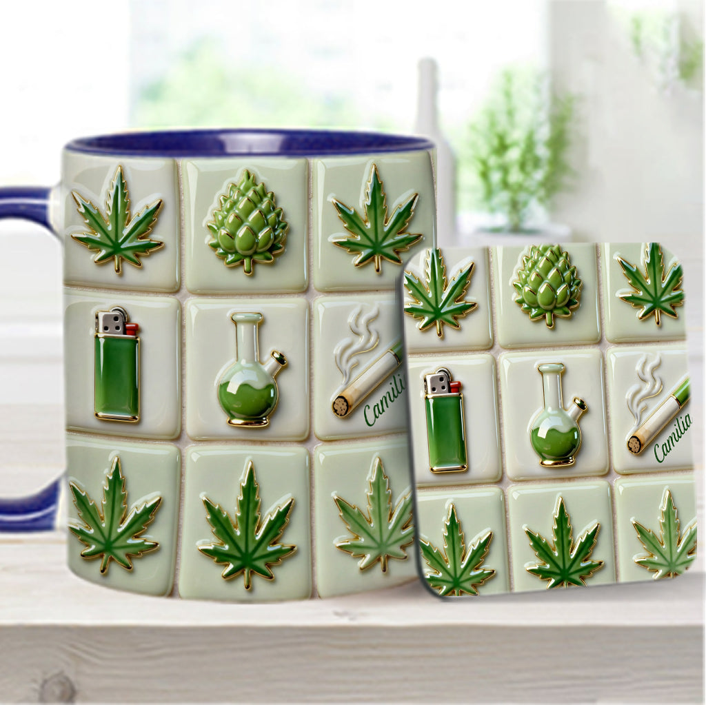 Green Magic Leaf – Personalisierter Becher mit Cannabis-Akzent