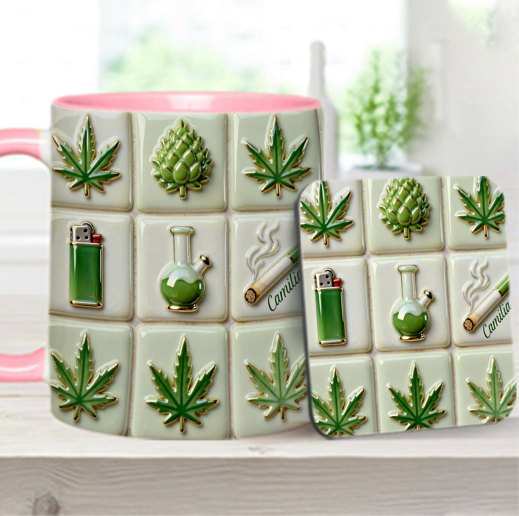 Green Magic Leaf – Personalisierter Becher mit Cannabis-Akzent
