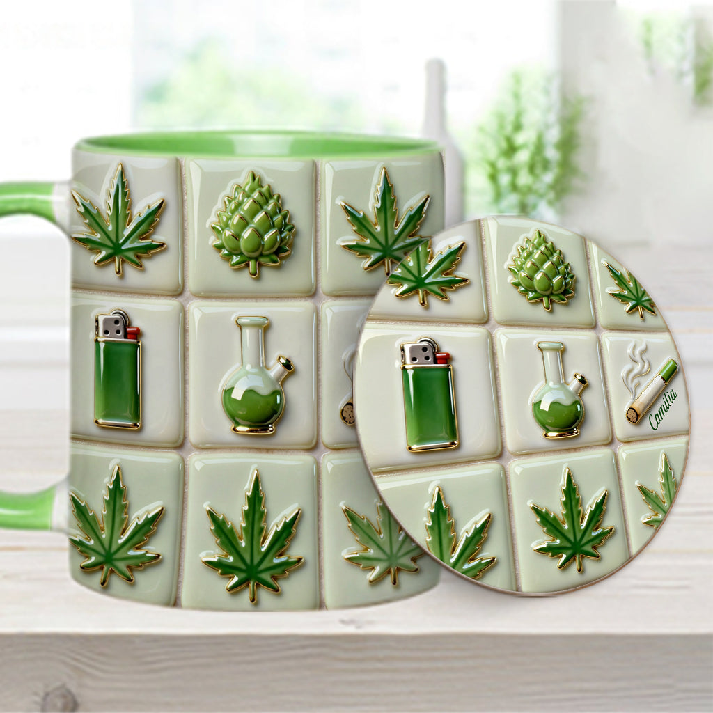 Green Magic Leaf – Personalisierter Becher mit Cannabis-Akzent