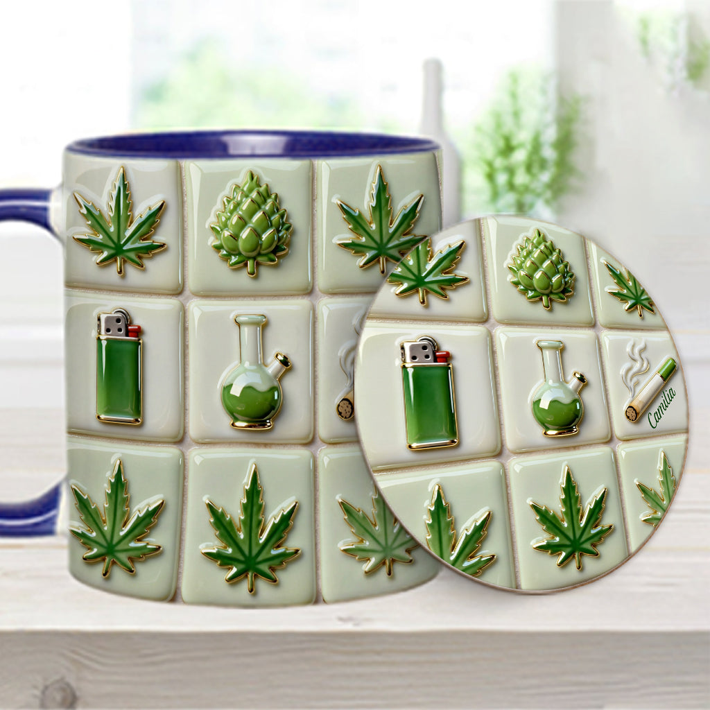 Green Magic Leaf – Personalisierter Becher mit Cannabis-Akzent