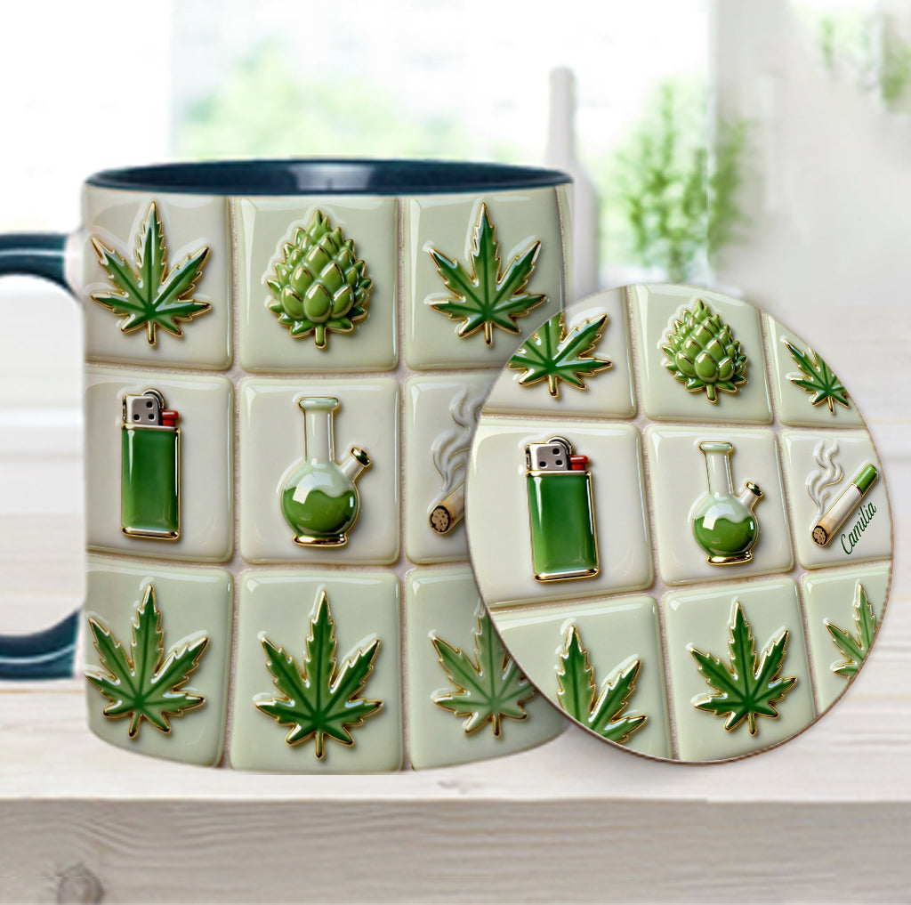 Green Magic Leaf – Personalisierter Becher mit Cannabis-Akzent