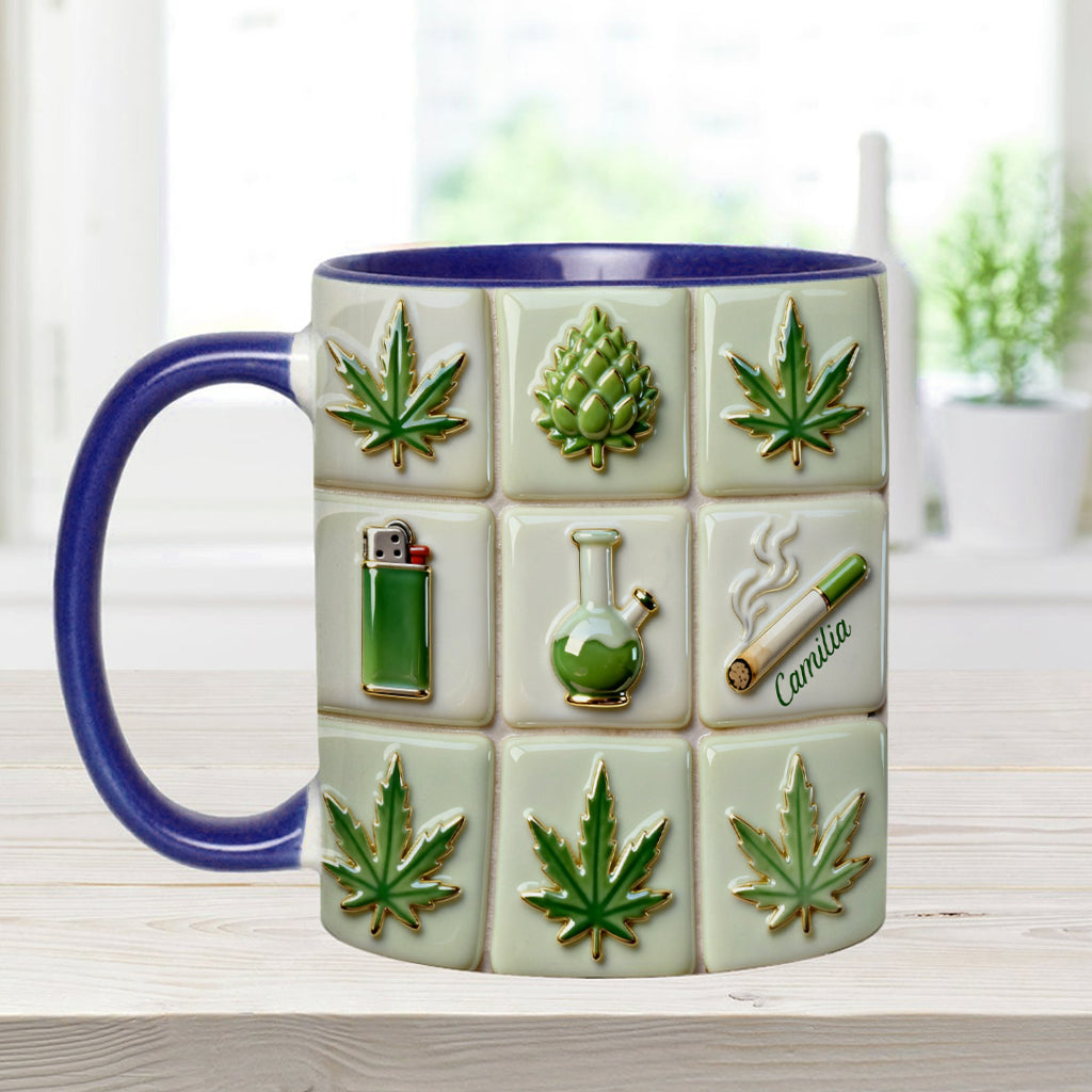 Green Magic Leaf – Personalisierter Becher mit Cannabis-Akzent
