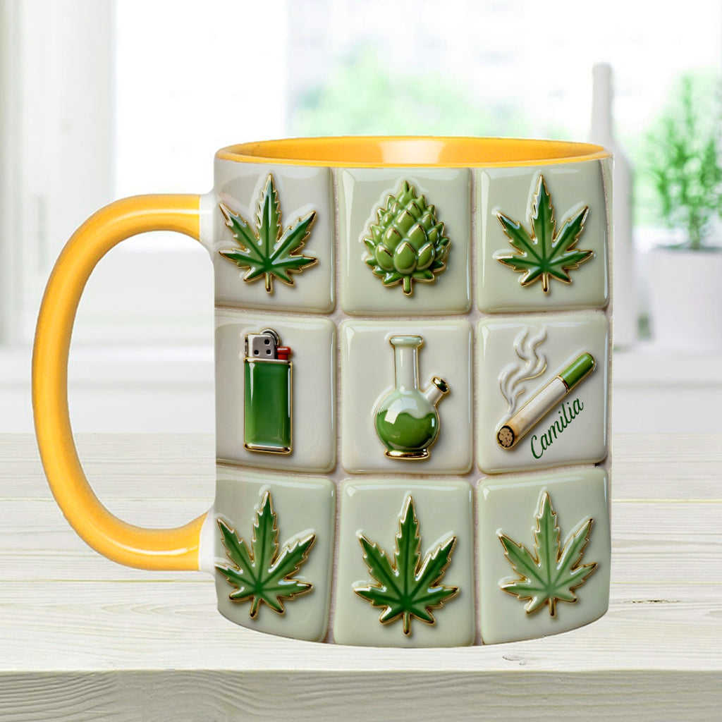 Green Magic Leaf – Personalisierter Becher mit Cannabis-Akzent