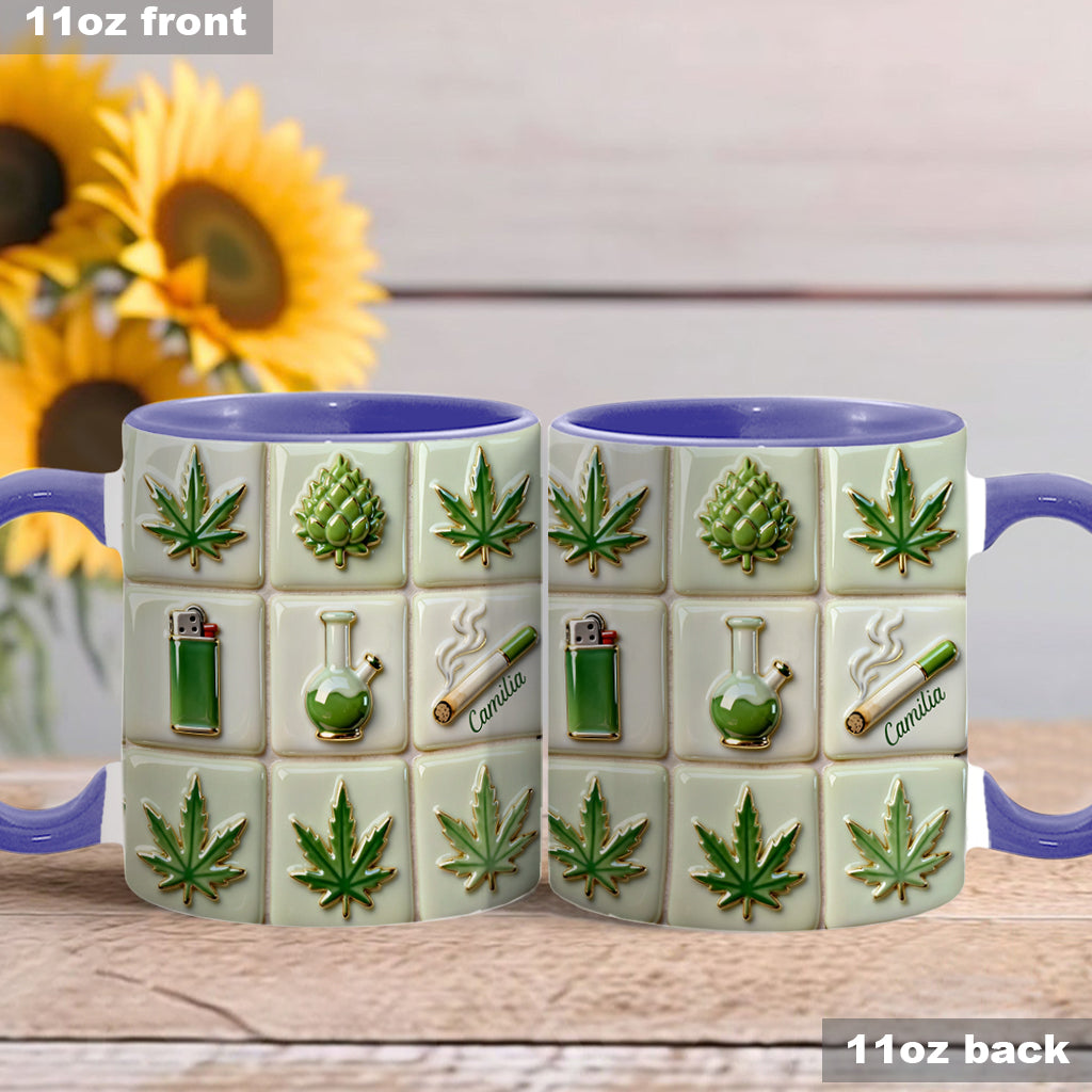 Green Magic Leaf – Personalisierter Becher mit Cannabis-Akzent