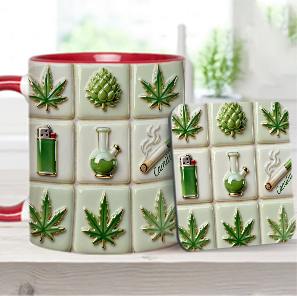Green Magic Leaf – Personalisierter Becher mit Cannabis-Akzent