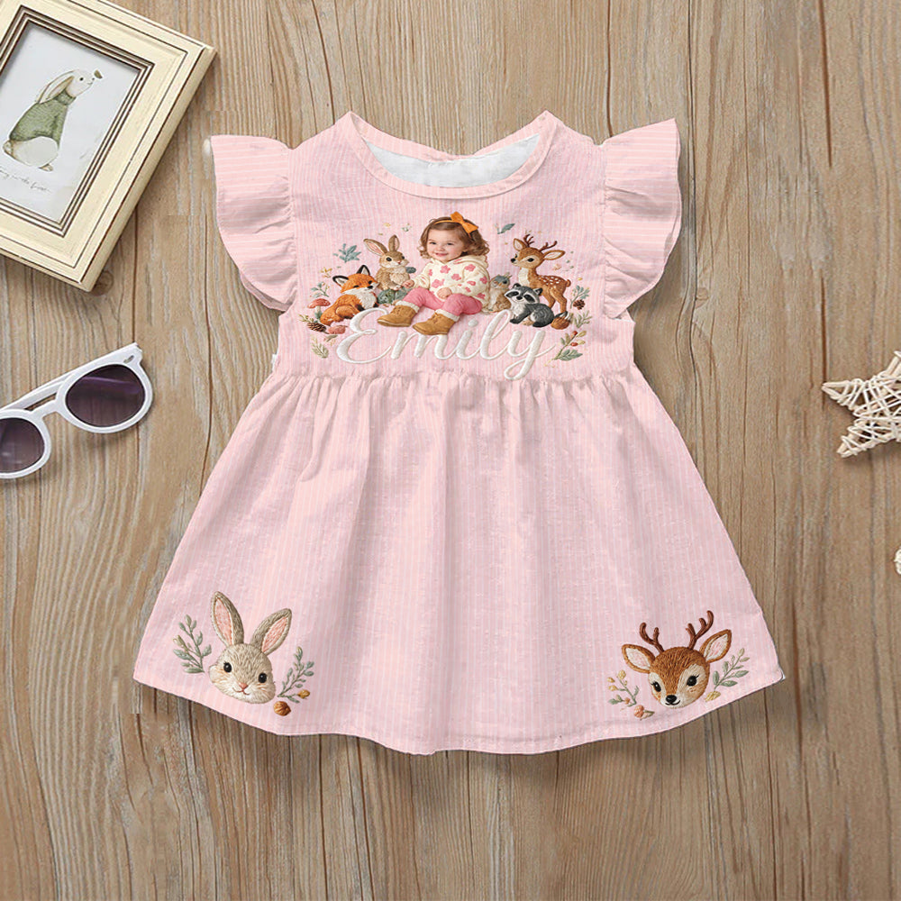 Cadeau mignon en bois pour fille / filleule / petite-fille... - Robe à volants personnalisée