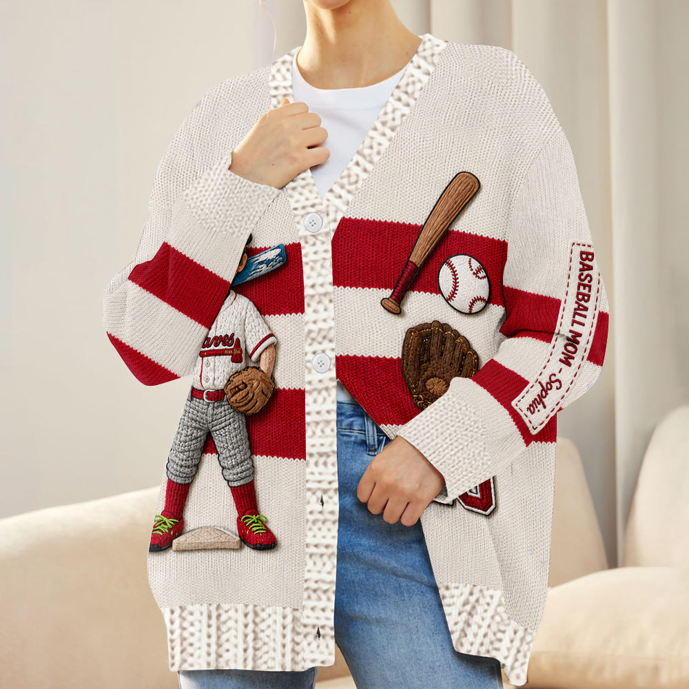 Maman/Grand-mère Photo Personnalisée - Cardigan de Baseball