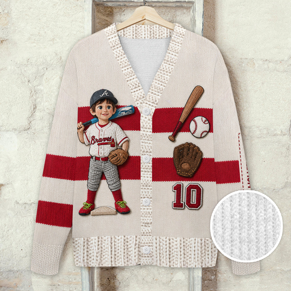 Maman/Grand-mère Photo Personnalisée - Cardigan de Baseball