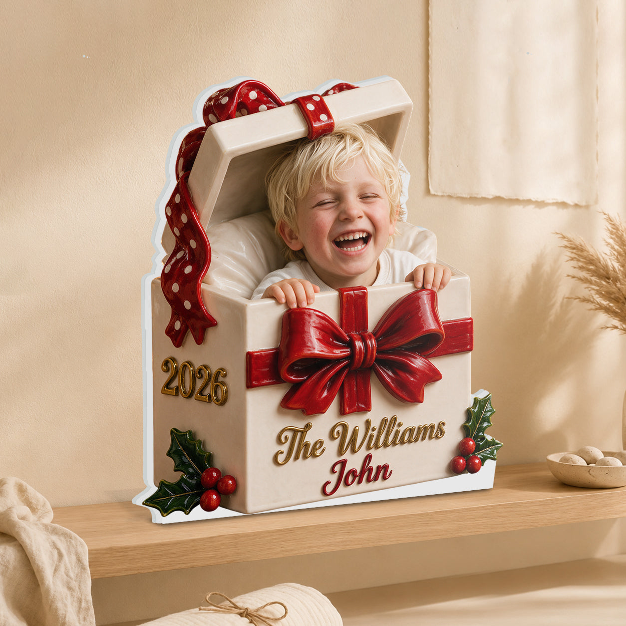 Christmas Decor - Personalized Kid 3D Plaque