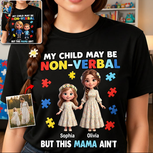 Stolze Autismus-Mama – Personalisiertes T-Shirt zur Sensibilisierung für Autismus