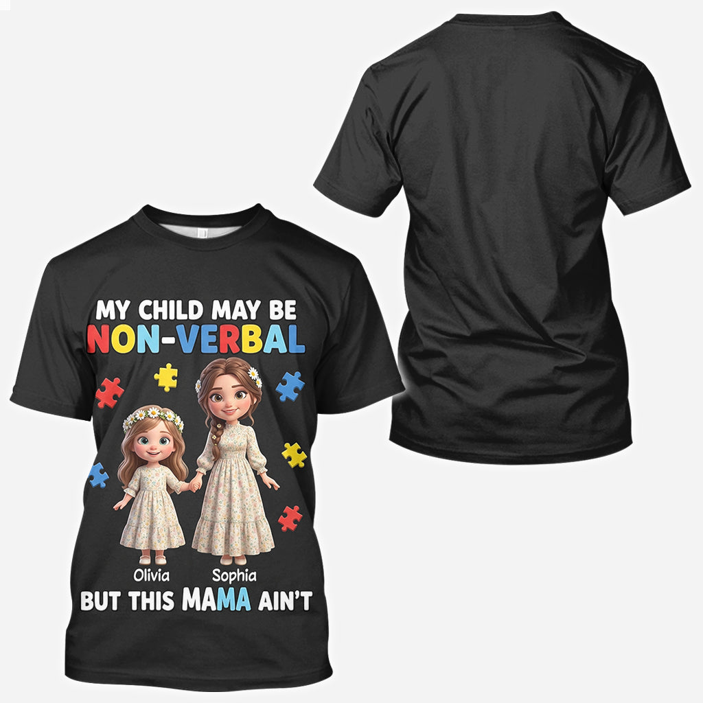Stolze Autismus-Mama – Personalisiertes T-Shirt zur Sensibilisierung für Autismus