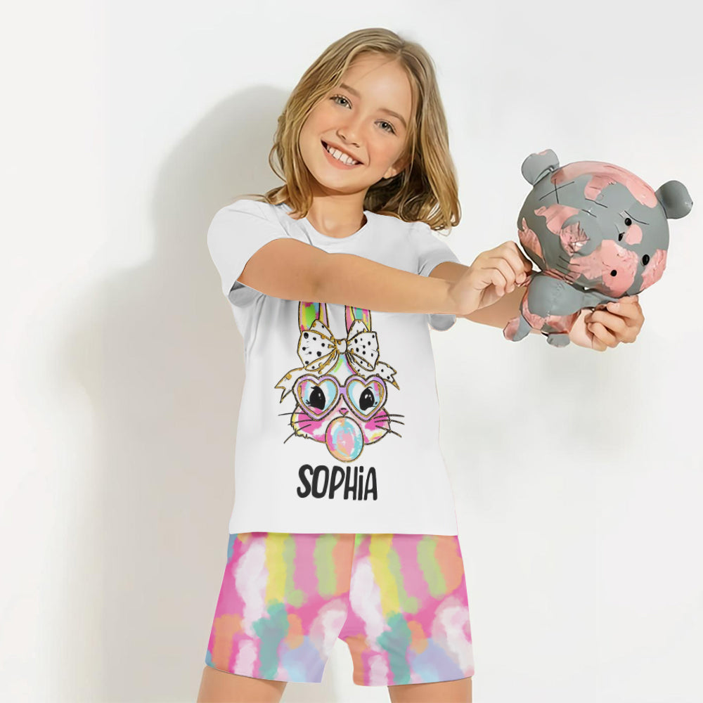 T-shirt et short personnalisés pour enfant, spécial Pâques