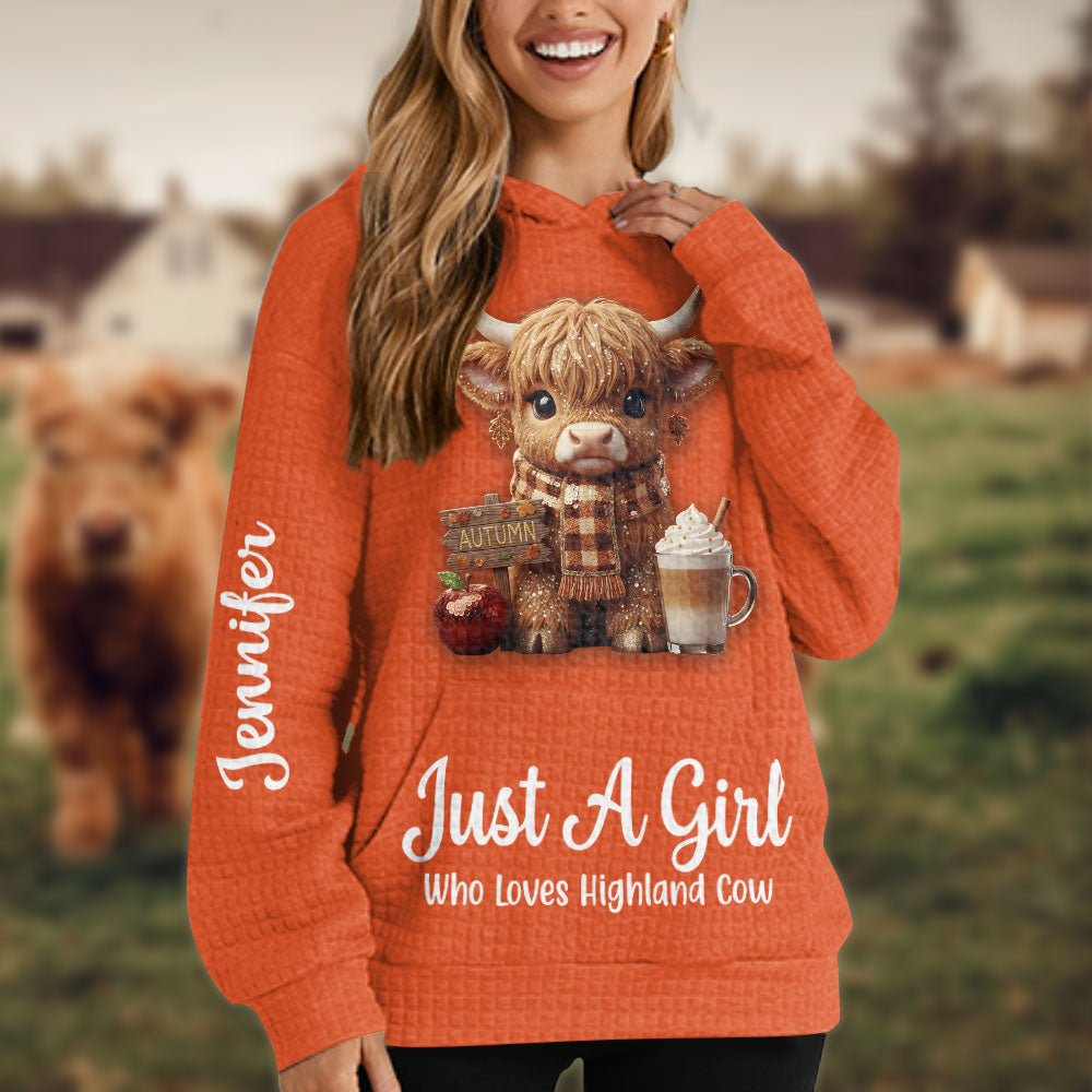 Sweat à capuche personnalisé « Vache des Highlands d'automne »