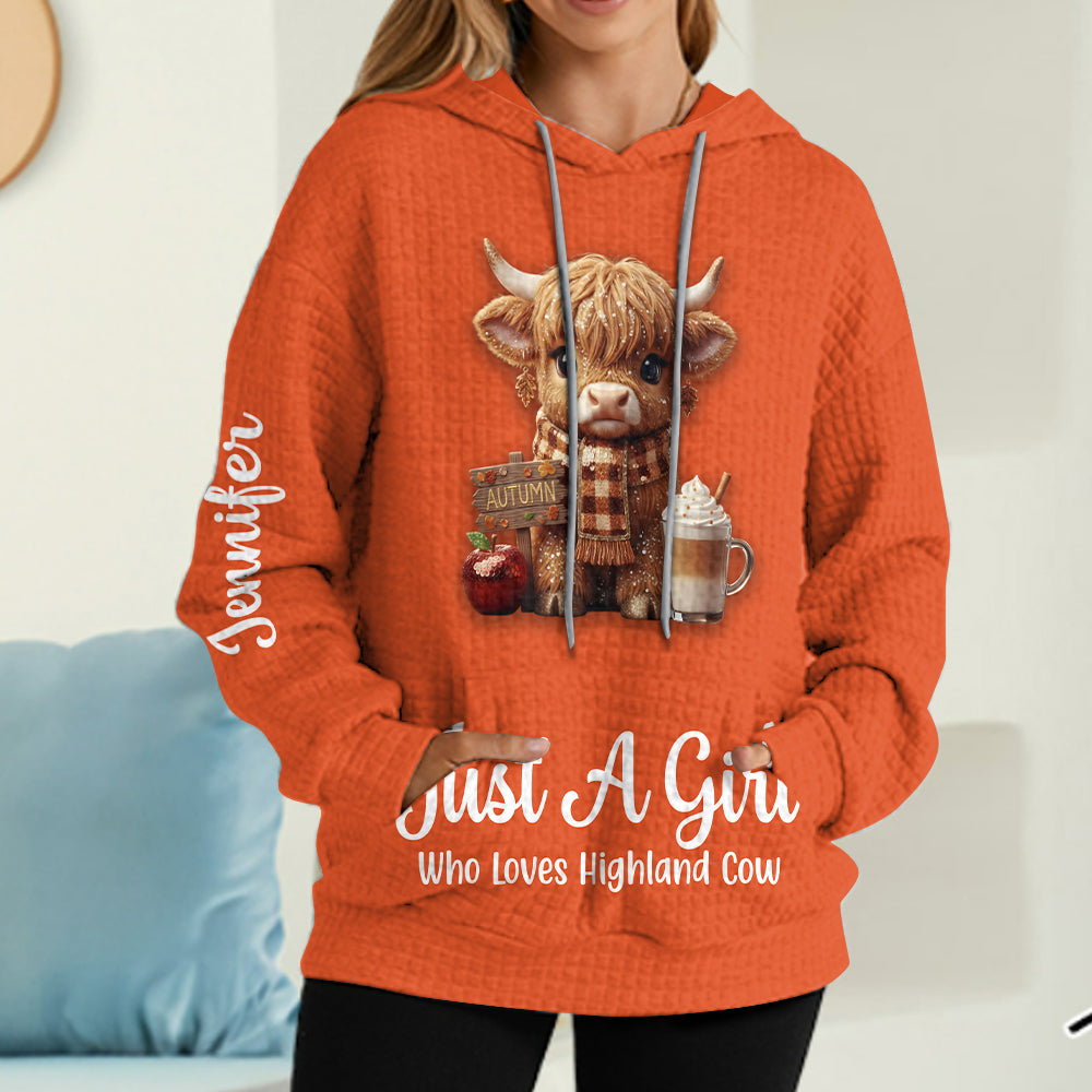 Sweat à capuche personnalisé « Vache des Highlands d'automne »