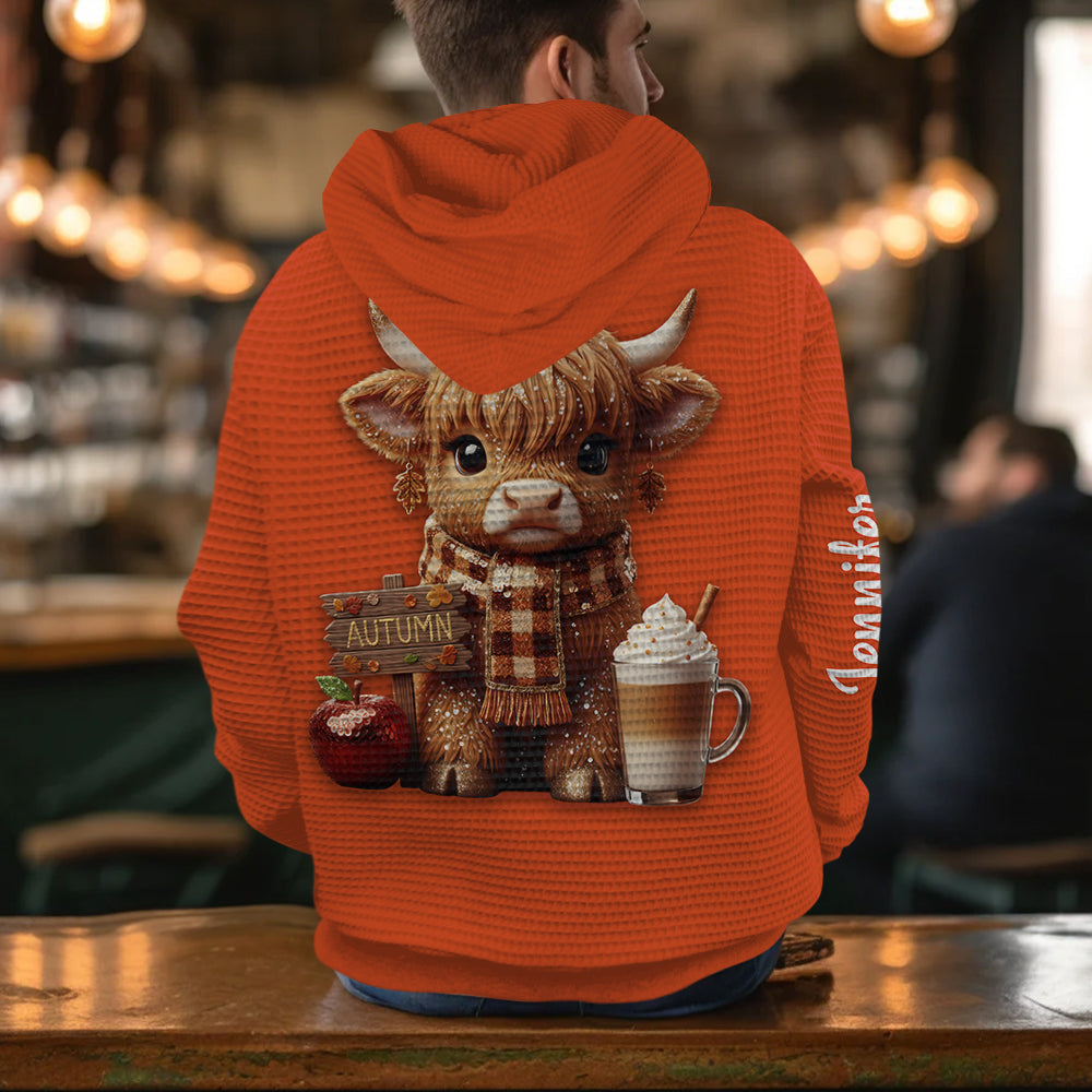 Sweat à capuche personnalisé « Vache des Highlands d'automne »