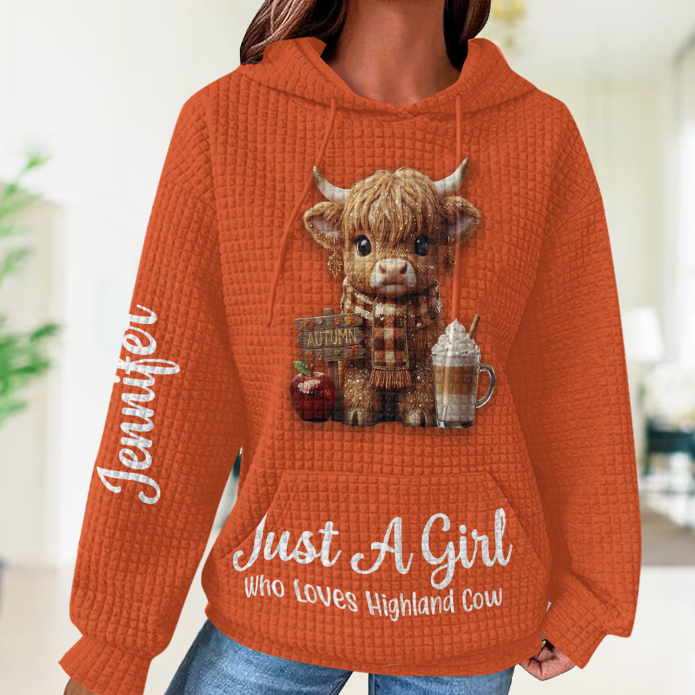 Sweat à capuche personnalisé « Vache des Highlands d'automne »