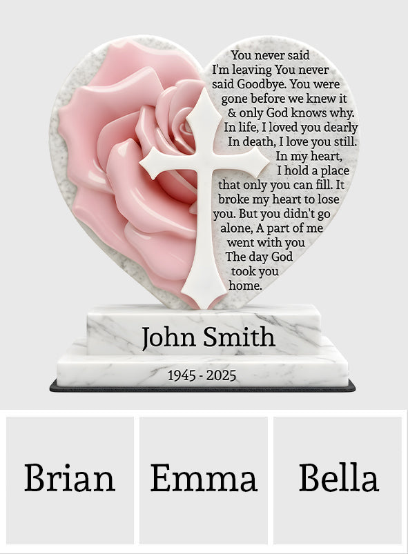 Missing You Always - The Day God Took You Home - Personalized Memorial Custom Shaped Acrylic Plaque