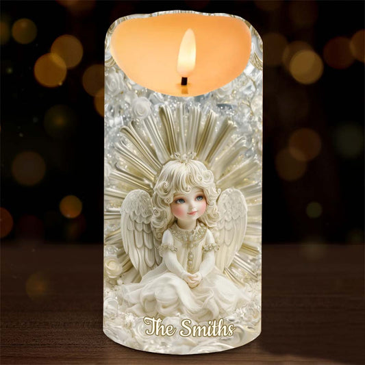 Beautiful Angel - Personalized Christian Flameless Candle