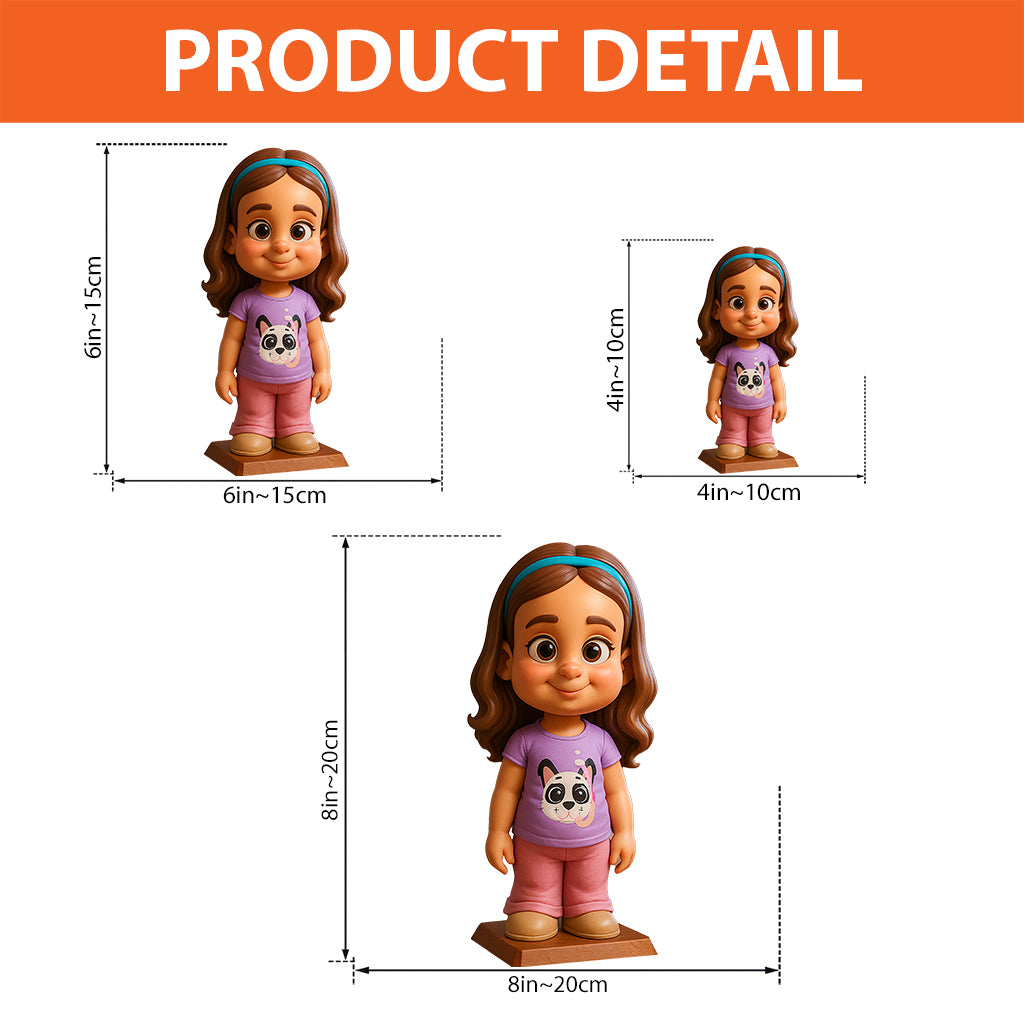 Lustiges Geschenk im cartoonhaften, übertriebenen Maskottchen-Stil - personalisierte Acrylplakette in individueller Kinderform