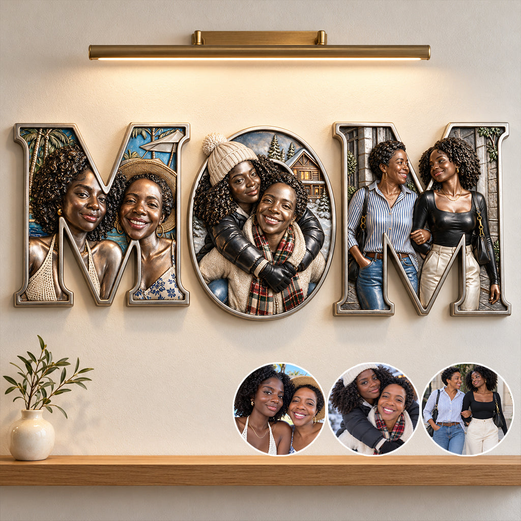 Dad Mom I Love You - Personalized Family 3D Printed Cut Metal Sign