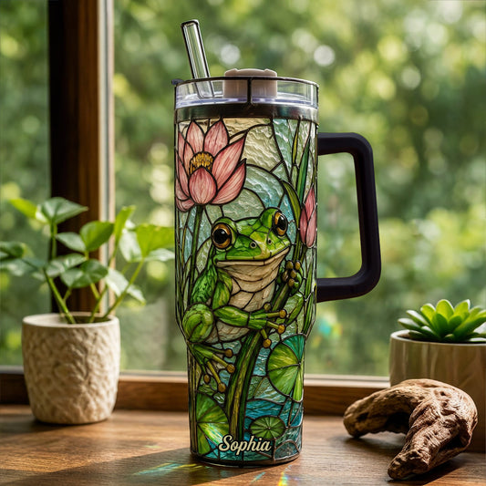 Niedlicher Frosch - Personalisierbarer Frosch-Becher mit Griff