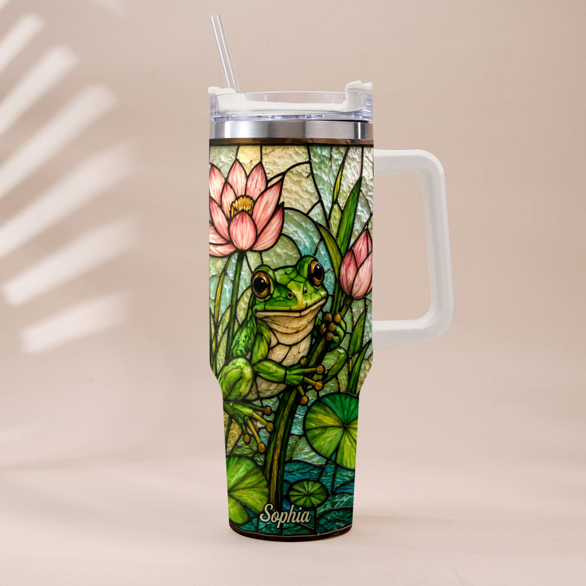 Niedlicher Frosch - Personalisierbarer Frosch-Becher mit Griff