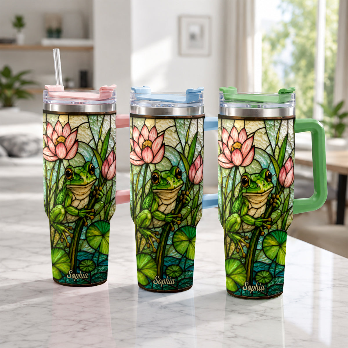 Niedlicher Frosch - Personalisierbarer Frosch-Becher mit Griff