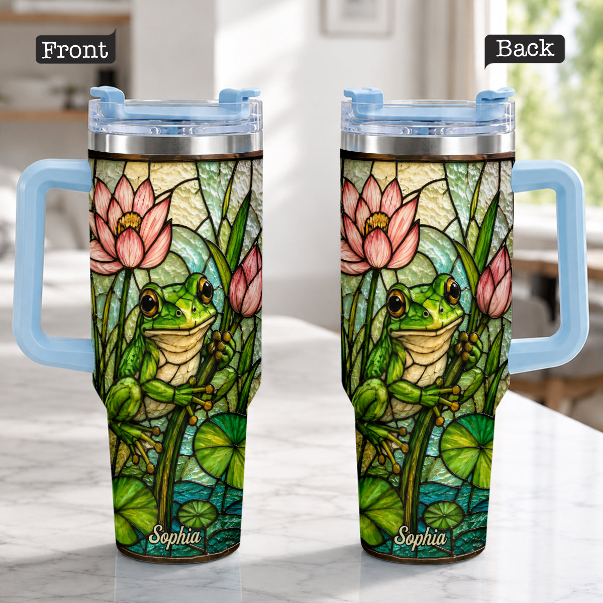 Niedlicher Frosch - Personalisierbarer Frosch-Becher mit Griff