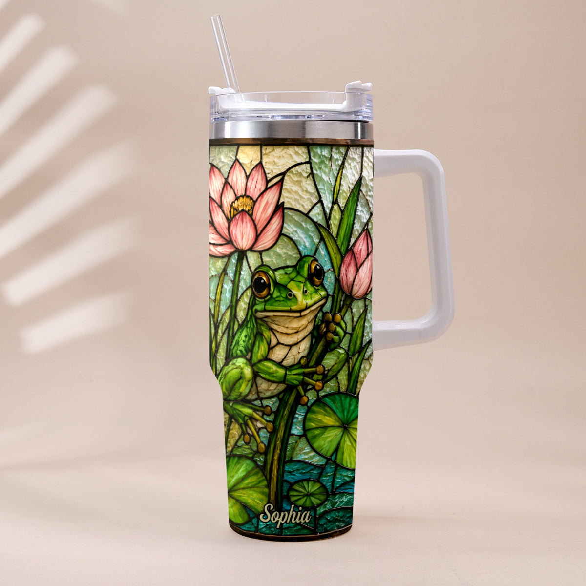Niedlicher Frosch - Personalisierbarer Frosch-Becher mit Griff