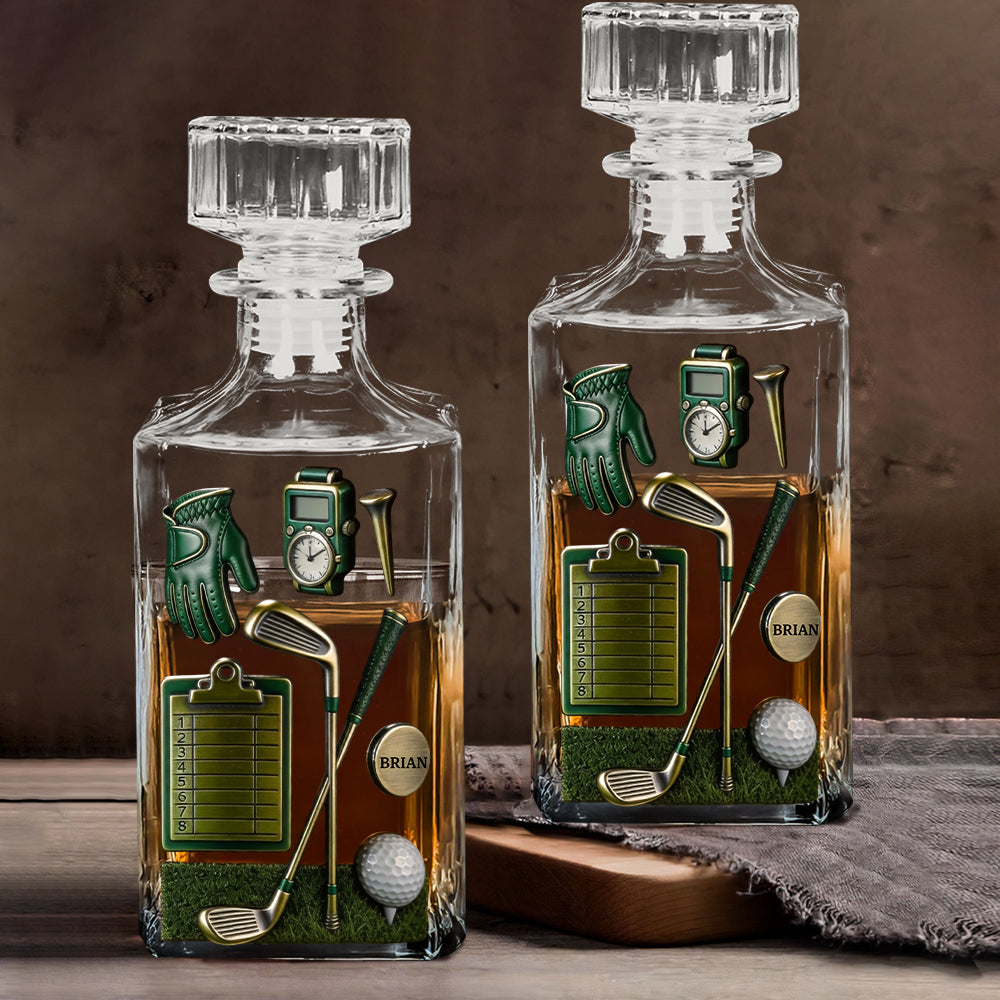 Golf is A Good Walk Spoiled - Personalisiertes Golf-Whisky-Dekanter-Set