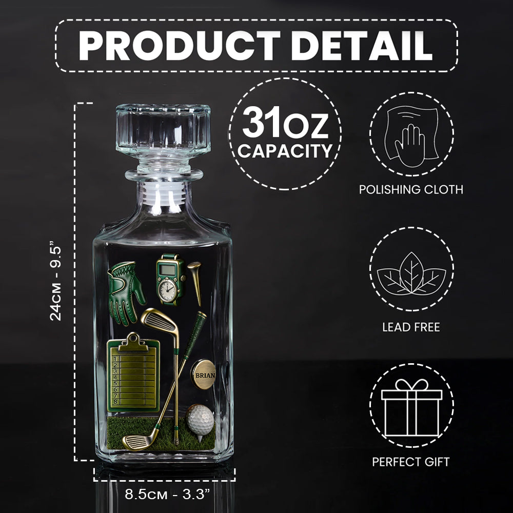 Golf is A Good Walk Spoiled - Personalisiertes Golf-Whisky-Dekanter-Set