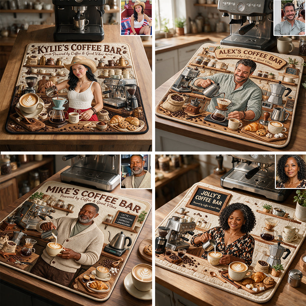 Powered By Coffee & Good Vibes - Personalisierte Kaffeetrocknungsunterlage