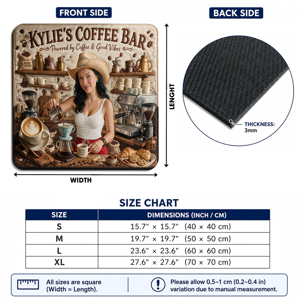Powered By Coffee & Good Vibes - Personalisierte Kaffeetrocknungsunterlage