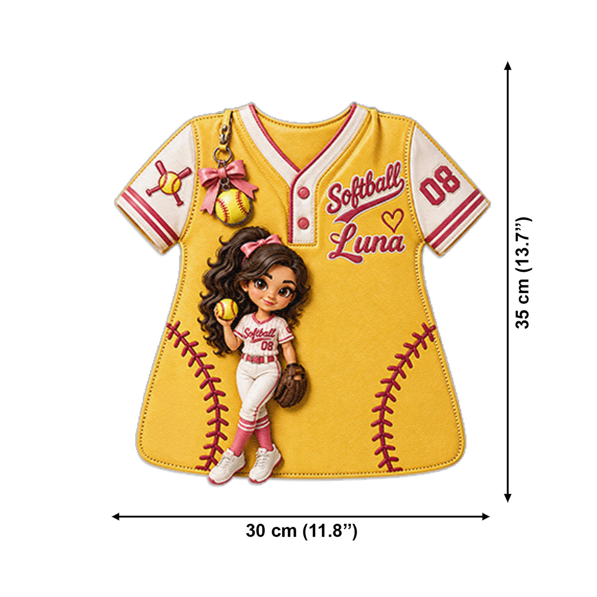 Custom Any Sport From Any Photo - Personalized Softball Changeable Leather Patch Backpack