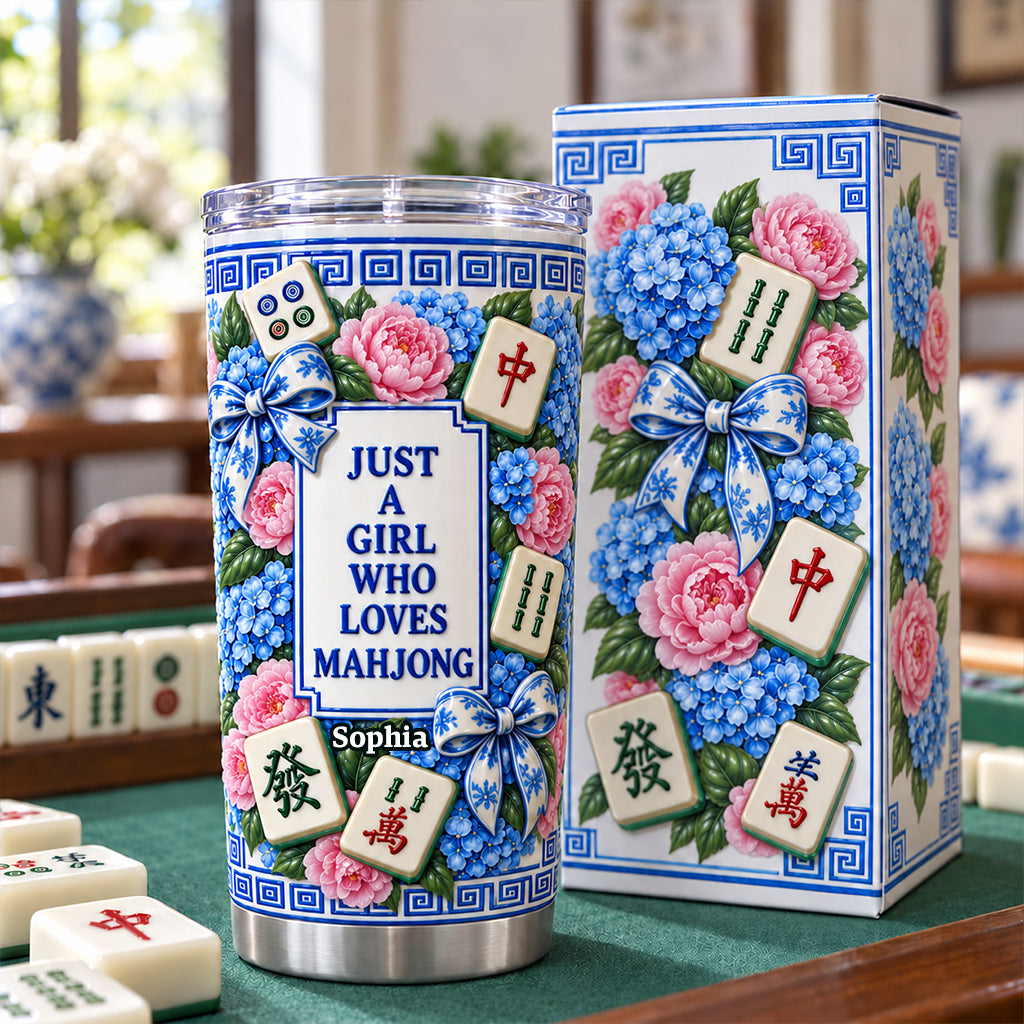 Love Mahjong - Personalized Mahjong Tumbler With Gift Box