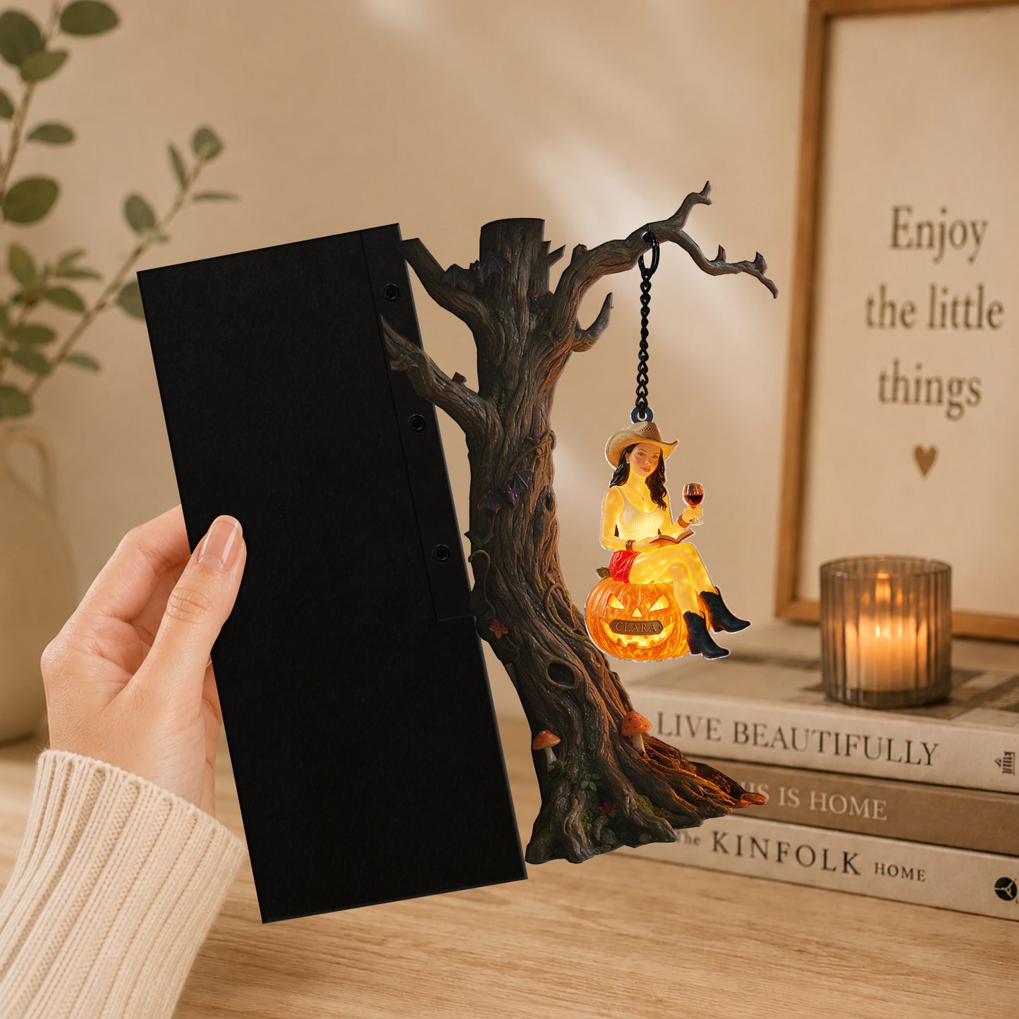 Book And Wine - Personalized Wine Bookshelf Lamp