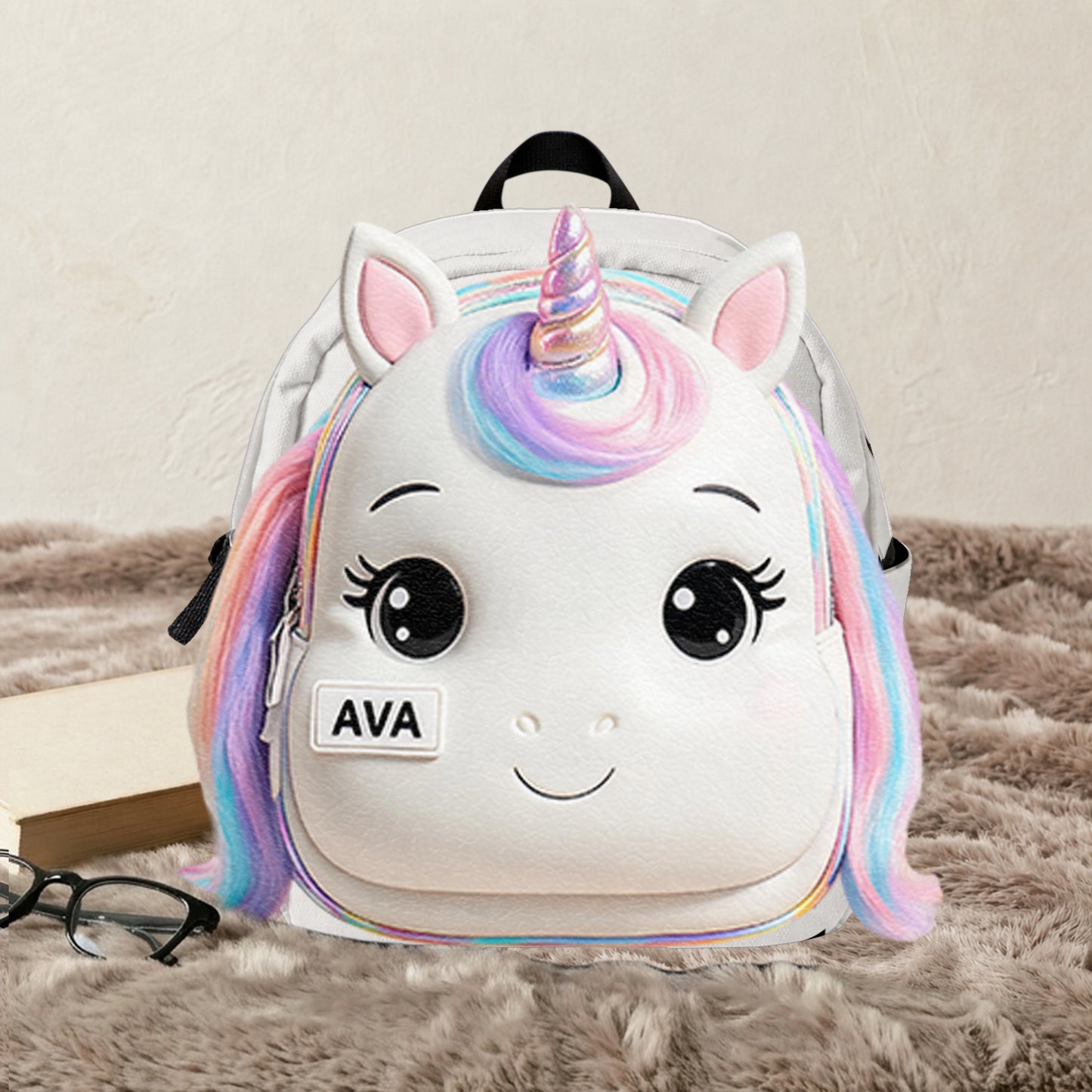 Niedlicher Tier - Personalisierter Kinder Rucksack mit wechselbarem Lederpatch