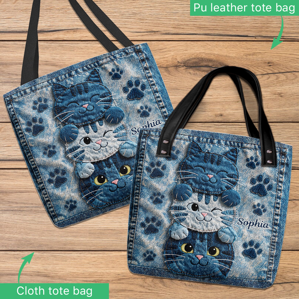 Liebe Katzen - Personalisierte Katzen-Tote-Tasche