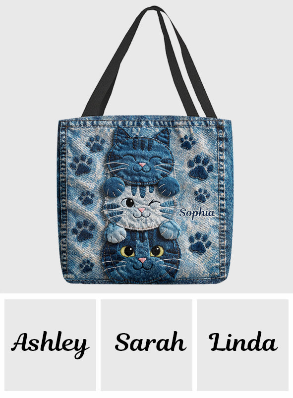 Liebe Katzen - Personalisierte Katzen-Tote-Tasche