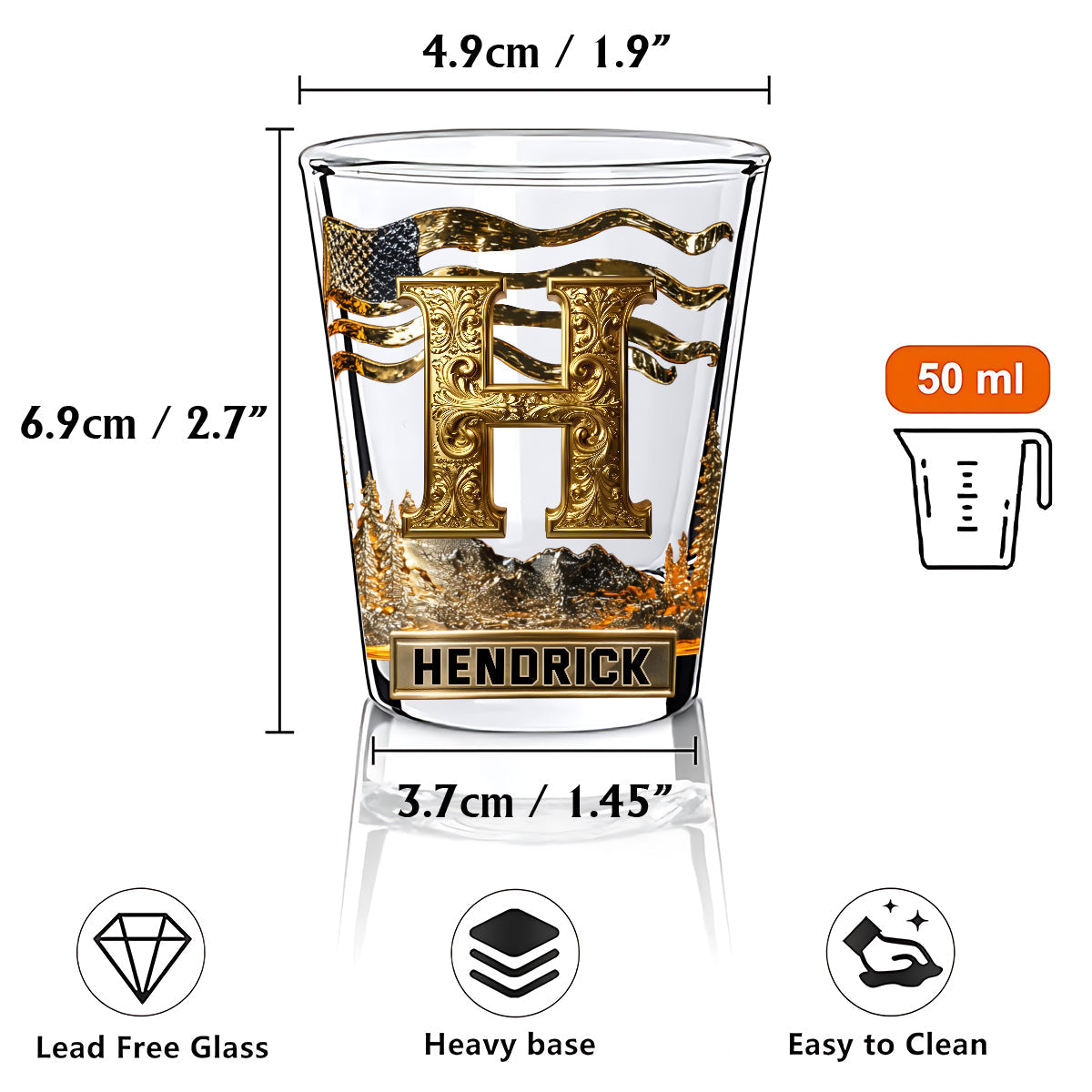 Ensemble de verres à shot personnalisés avec initiale pour les amateurs d'alcool