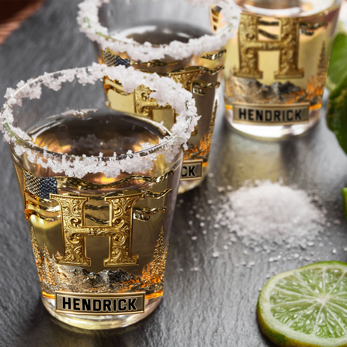 Ensemble de verres à shot personnalisés avec initiale pour les amateurs d'alcool