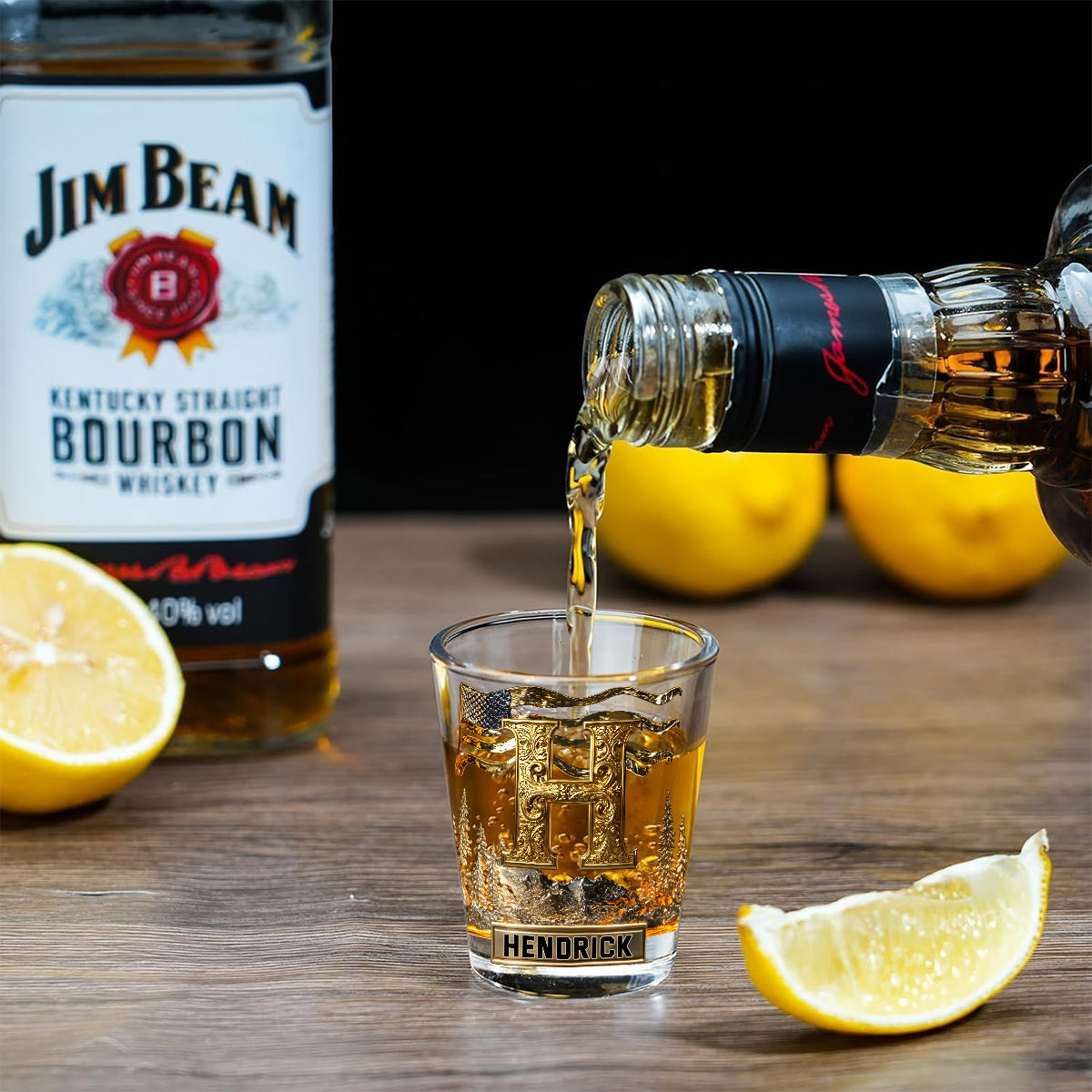Ensemble de verres à shot personnalisés avec initiale pour les amateurs d'alcool