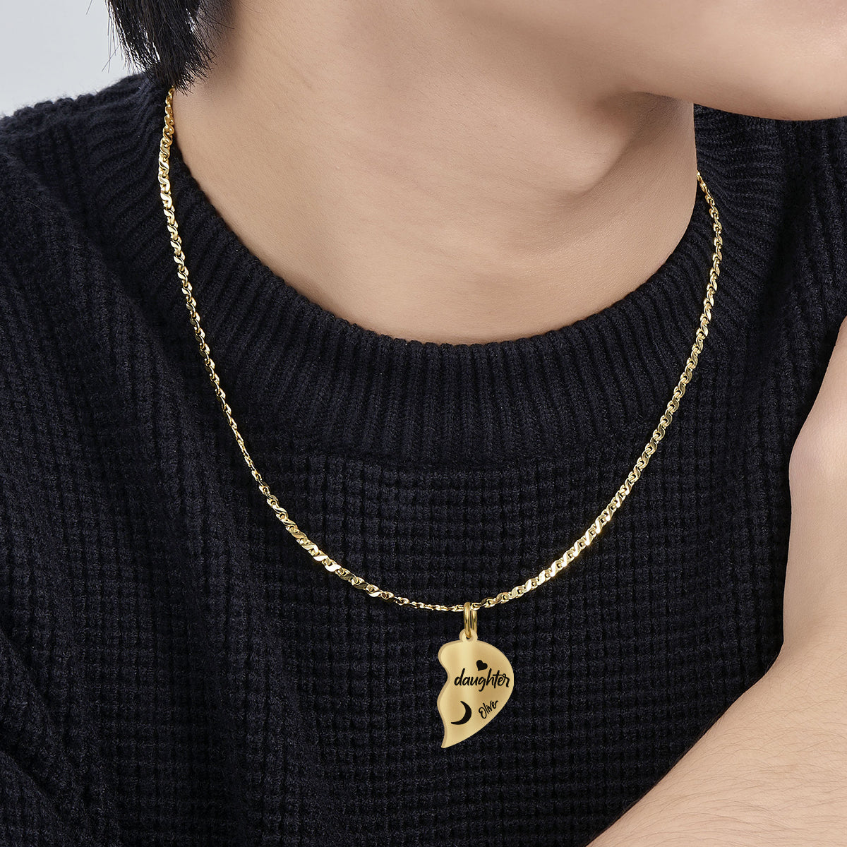 I Love You - Personalized Mother Matching Pendant Necklace